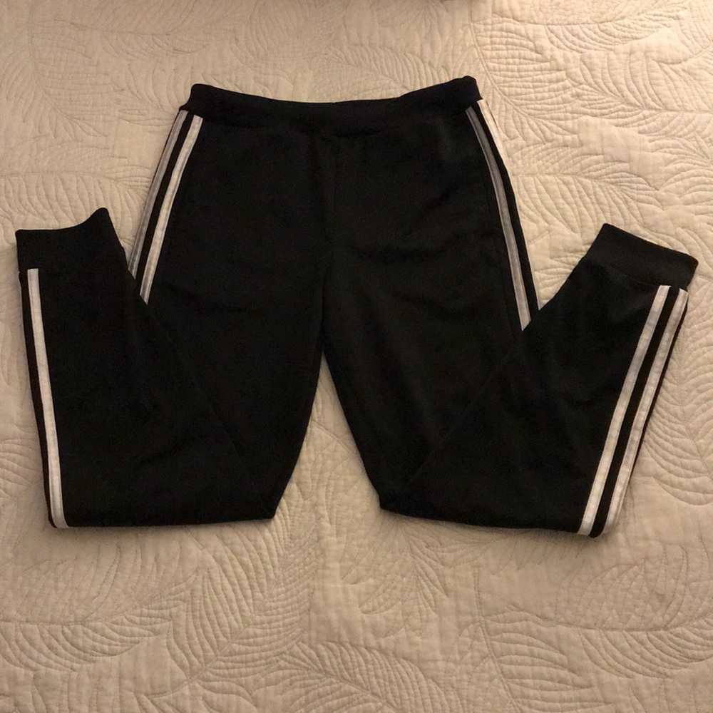 Adidas Black Sweatpants with White Side Stripe
